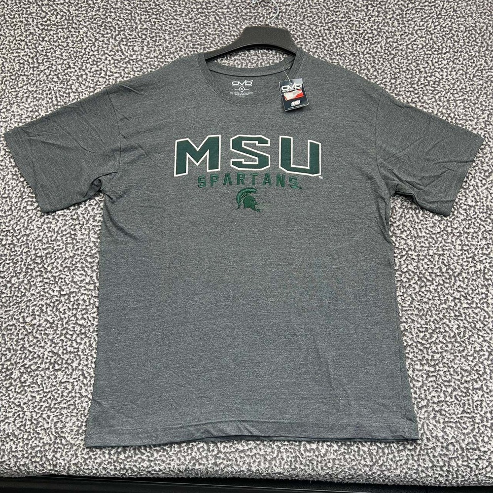 Michigan State Spartans Shirt Men Extra Large Gray OVB Short‎ Sleeve New XL